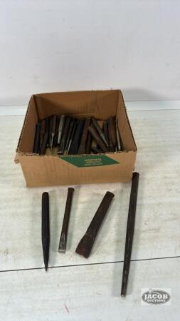 QUANTITY OF CHISELS, CENTRE PUNCHES ETC.