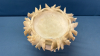 Alabaster 8in Compote -Leaf Vine Edge, 1920s - 7
