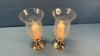 Pair of Silver Plate Candle Sticks - 2