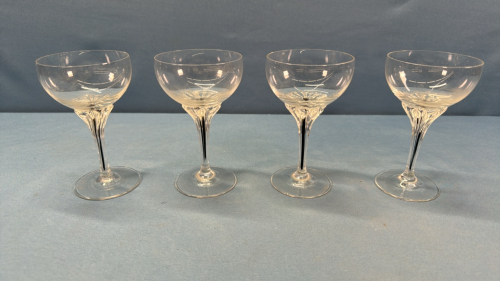 4 Coloured Stem 4.5in High Wine Glasses