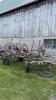 LOT OF WAGON FRAME AND 2 SETS OF WOODEN WHEELS