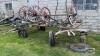 LOT OF WAGON FRAME AND 2 SETS OF WOODEN WHEELS - 2