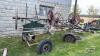 LOT OF WAGON FRAME AND 2 SETS OF WOODEN WHEELS - 4