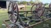 LOT OF WAGON FRAME AND 2 SETS OF WOODEN WHEELS - 7