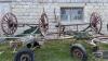 LOT OF WAGON FRAME AND 2 SETS OF WOODEN WHEELS - 14