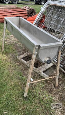 6FT X 12IN STAINLESS TROUGH ON STAND