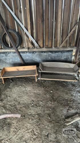 PAIR OF WOODEN WAGON SEATS