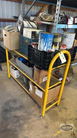 48IN ROLLING SHELF UNIT WITH CONTENTS