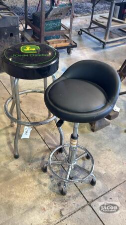 PAIR OF WORKSHOP STOOLS