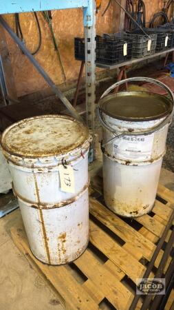 2 PARTIAL CANS OF OG-2 RED GREASE