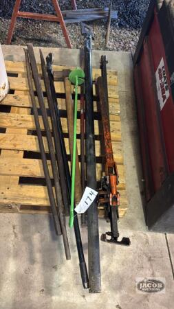LOT OF STEEL BARS, JACKALL JACK, ETC