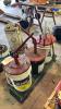 3 OIL PAILS WITH HAND PUMPS - 3