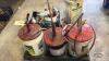 3 OIL PAILS WITH HAND PUMPS - 6