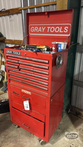 GRAY AND SNAP-ON TOOLBOX AND CONTENTS