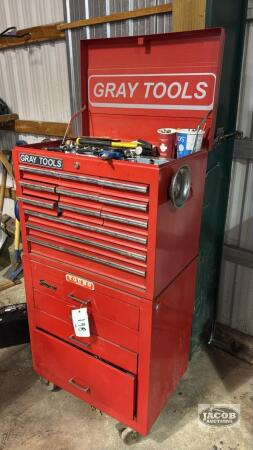 GRAY AND SNAP-ON TOOLBOX AND CONTENTS