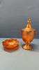 3 Carnival Coloured Glass Pieces -See Notes - 6