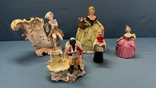 China and Bisque Figurine Lot -See Notes