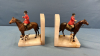 Pair of Alabaster English Rider Book Ends