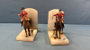 Pair of Alabaster English Rider Book Ends - 2