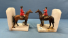 Pair of Alabaster English Rider Book Ends - 3