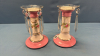 Pair of Hand Painted Porcelain Candle Sticks - 4