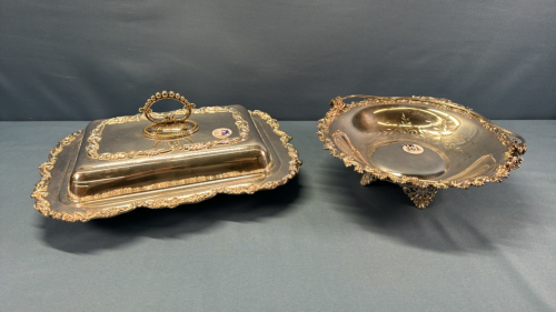 2 Ornate Silver Plate Pieces -See Notes