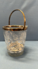 Etched Glass Ice Bucket with Silver Plate Trim - 2