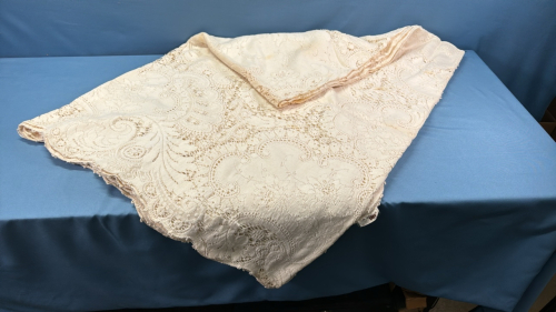 Large Lace Table Cloth with Some Discolouration