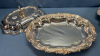 2 Ornate Silver Plate Serving Bowls with Lids - 8