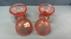 2 Matching Pink Glass Candy Dishes with Lids - 4