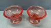 2 Matching Pink Glass Candy Dishes with Lids - 5