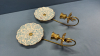 Pair of China and Brass Candle Sconces