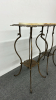 Pair of Brass Clad Stands with Marble Inserts - 4