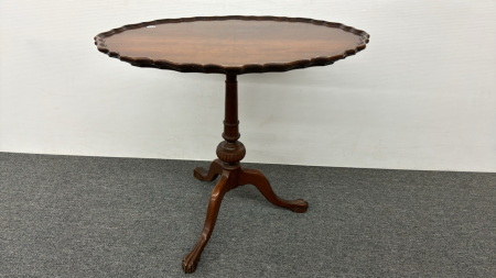 Walnut Tilt Top Table with Carved Edges