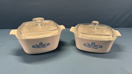 2 Corning Ware Casserole Dishes with Lids