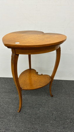 Heart-Shaped Bird's Eye Maple Lamp Table