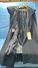 Black Full-Length Cloth Coat with Fur Collar - 2