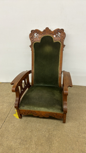 Heavily Carved Morris Chair