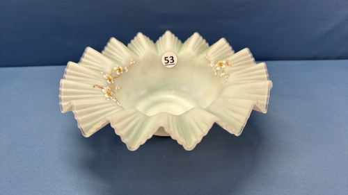 Enamelled Satin Glass Bride's Bowl