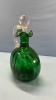 Mary Gregory Enamelled Green Glass Oil Bottle - 3