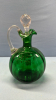 Mary Gregory Enamelled Green Glass Oil Bottle - 4