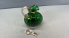 Mary Gregory Enamelled Green Glass Oil Bottle - 5