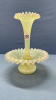 Green Opalescent Epergne -2 Piece -8in High