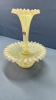 Green Opalescent Epergne -2 Piece -8in High - 4