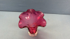 Cranberry Glass 8in High Fluted Vase - 3