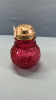 Leaf Umbrella Cranberry Glass Sugar Shaker - 2