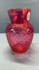 Cranberry Glass Herring Bone Pattern Pitcher - 3