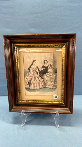 Antique Frame with Fashion Print