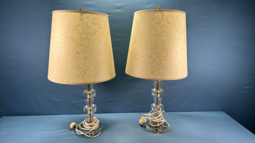 Pair of Cut Glass Table Lamps