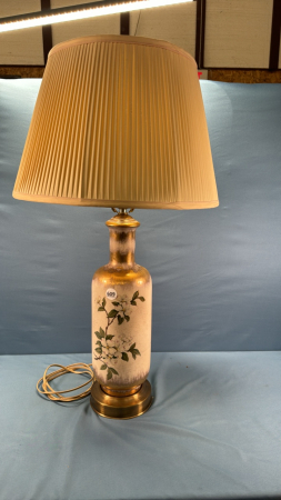 Pottery Lamp with Floral Décor